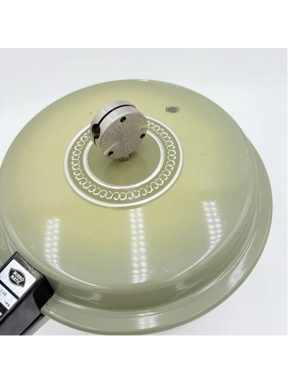 MIRRO-MATIC Manhattan Pressure Cooker 4 Qt Canner Avocado Green Aluminum USA VTG